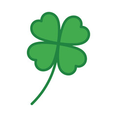 A vibrant illustration of a four leaf clover symbolizing luck and good fortune with its green hue