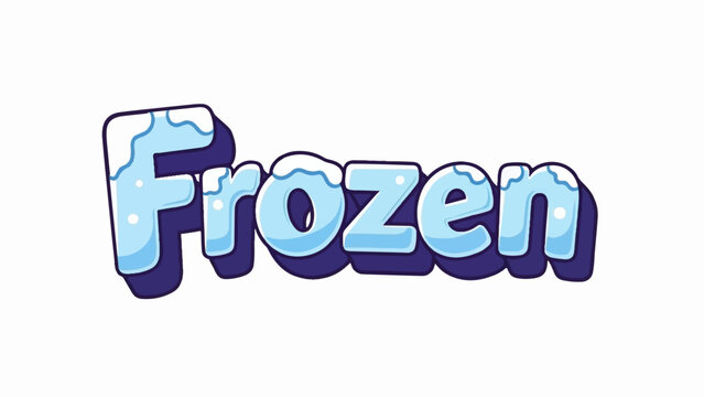 Stylized icy text spelling "Frozen" with a playful, bubbly font