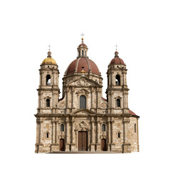 Fototapeta premium Historic Baroque Church Facade with Domes and Towers