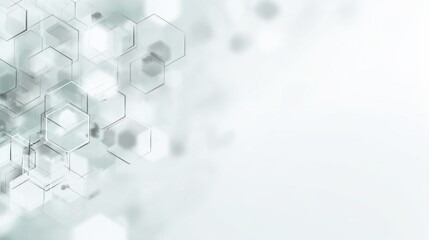 Abstract design featuring transparent hexagons on a soft, blurred background, creating a modern and minimalistic aesthetic.