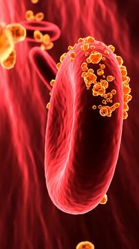 Insulin and Glucose Molecules, Vital for Regulating Blood Sugar, Circulating Within the Human Body's Microscopic Bloodstream