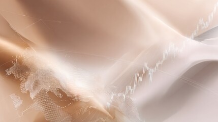 Abstract digital visualization representing financial data trends and global connections, featuring soft colors and flowing lines.