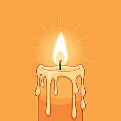 Glowing Cartoon Candle Dripping Wax Light