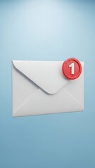 Single white envelope with red seal number one