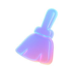 Fototapeta premium PNG Colorful gradient broom illustration.