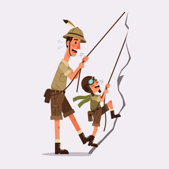 Climbing Adventure with Dad and Son