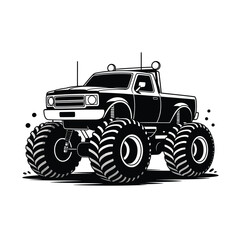 a large black monster truck with big tires © firoj