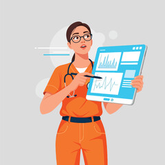 Healthcare Professional Presenting Digital Health Data