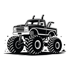 a large black monster truck with big tires © firoj
