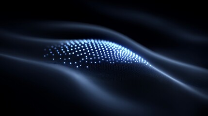 abstract digital fingerprint pattern made of light dots, cyber identity concept, stock illustration
