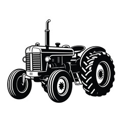 Obraz premium a black and white tractor on a plain background
