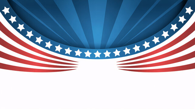 Vibrant patriotic background with American flag design elements
