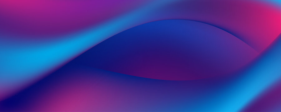 Abstract blue and purple liquid wavy gradient shiny background
