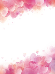 Soft Pink Heart Background with Copy Space for Valentine Design