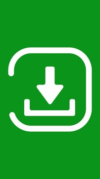 Download and Upload button animation on green background. Full HD. 4K