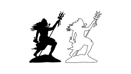 Abstract Shiva Silhouette Artwork Representing Hindu Devotion
