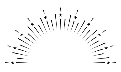 サンバースト、フレーム、太陽光線、半円フレーム