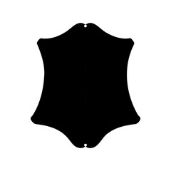 Silhouette of decorative shield plaque with curved edges for vintage sign