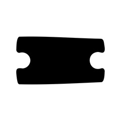 Abstract black geometric shape with rounded corners and cutouts on white background