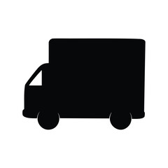 Silhouette of a delivery van, indicating transportation or moving service illustration