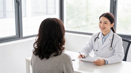 Obraz premium Doctor consulting patient in clinic