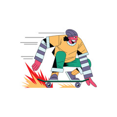 Fast Skater Riding Action