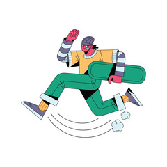 Skater Jumping Street Trick