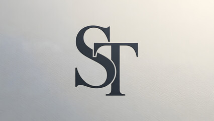 Elegant ST letter logo monogram