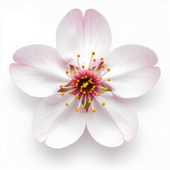 Spring Cherry Blossom Design Elements Collection Isolated on White