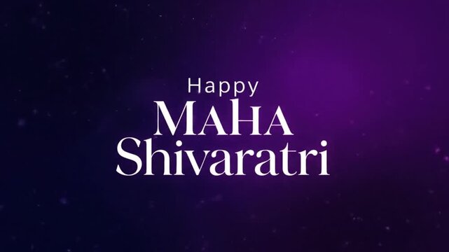 Happy Maha Shivaratri greeting on a purple background with white text