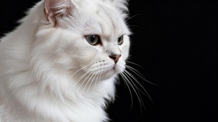 Obraz premium Closeup of a white fluffy cat