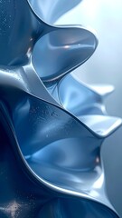 Abstract metallic sculpture with smooth, flowing curves and bright highlights