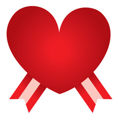 リボンハートのイラスト　愛　ギフト　バレンタイン　クリスマス