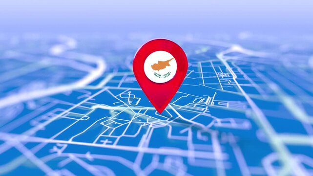 Cypruss Flag Pin Location On Digital Map Revealing By Cloth