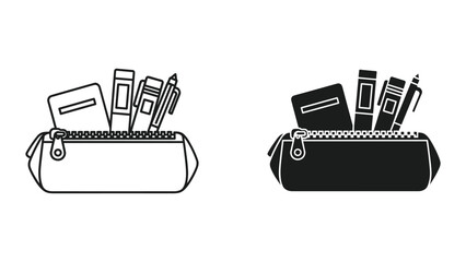 Pencil Case Vector Illustration for Stationery and Office Supplies