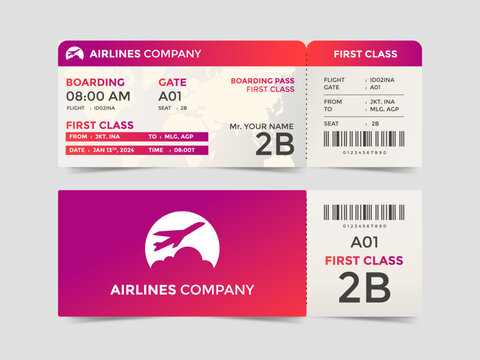 Airline boarding pass template modern flight card blank design with airplane symbol perfect for air travel concepts tourism branding tickets and creative graphic layouts