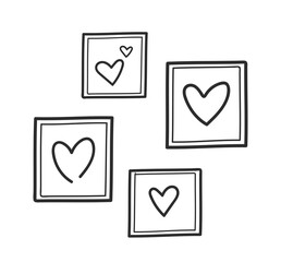 Hearts border. Frame hearts. Valentine day. vector illustration