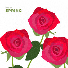 Spring season using red roses for banner designs