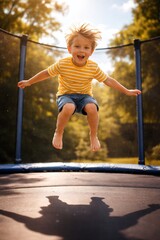 little boy playing on playground