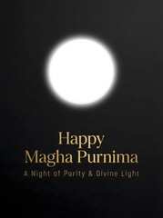 Magha Purnima celebration with full moon and divine light