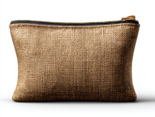 Zipper pouch with zipper brown and black pouch featuring a functional zipper closure for secure storage