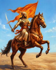 Chhatrapati Shivaji Maharaj Jayanti poster illustration.