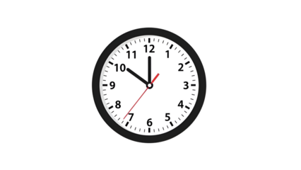 Analog clock showing 10:00 on black background time