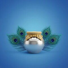 Peacock feathers and traditional pot for thaipusam celebration.