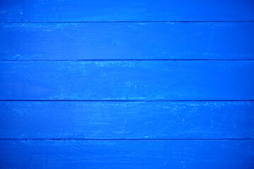 Blue wooden plank textured  background. Top view.