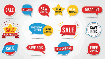 Sale and Discount Stickers and Badges Collection