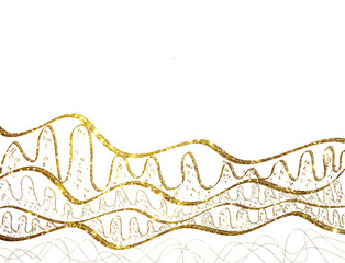 Chic Gold Glitter Decorative Line Art