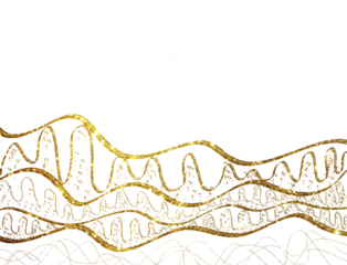 Chic Gold Glitter Decorative Line Art