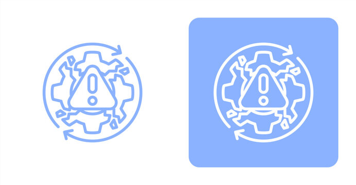 Inefficiency Line  Two-tone color and contrasting background icon illustration