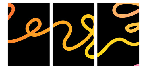 Obraz premium Swirl line shapes with playful curved strokes. Abstract colorful gradient design. Squiggly elements.